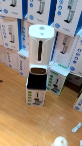 Thermometer Stand Soap Dispenser Hansanitiser K9 Pro Plus Thermometer Non Kontak 2 In 1