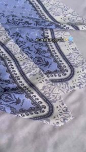 HIJAB VOAL MOTIF ANGGREK BIRU