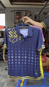 เสื้อพิมพ์ลายไทย เสื้อใส่ทำงานลายตะขอ-02 ใส่ได้ทั้งหญิงชาย