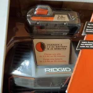 Ridgid 18-Volt Lithium-Ion 2.0 Ah Battery Pack and Charger Kit