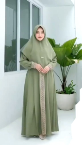Gamis Kanaya syari ukuran S M L XL XXL gamis syari terbaru lebaran mewah set hijab jumbo polos busui