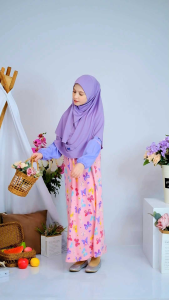RG 62 pink - Gamis anak Raggakids bahan kaos super nyaman size usia 1 - 13 th