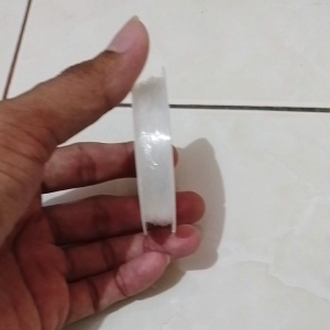 tali/senar tali elastis bulat warna putih per rol