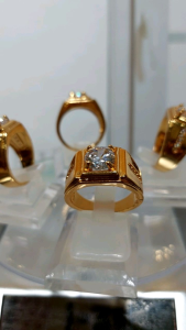 Cincin Pria Keren Permata Diamon Gold