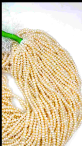 ลูกปัดมุกแท้ ลักษณะiทรงกลม Peach Pearl ขนาด 3 mm - (LZ-0669)
