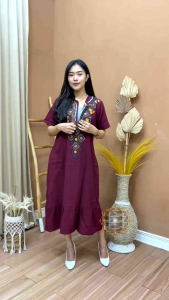 Batikjavaprink- Daster Wanita Rayon Grede A Terbaru Busui Resleting Depan Baju Tidur Daster Kekinian