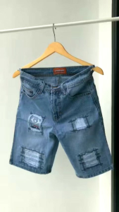 Celana Jeans Pendek Pria Bordir Denim Tebal Size S-XL Premium