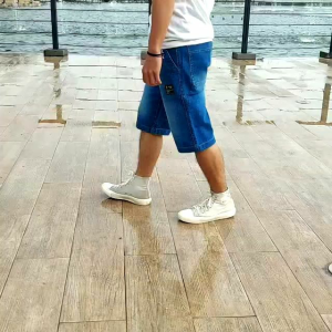 Celana Jogger Jeans Pendek Pria Denim Melar Tebal Stretch Skinny Slimfit Hitam Biru Premium