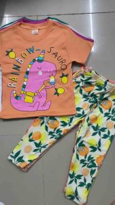 (12-24KG) Bộ tay ngắn quần dài bé gái thun BORIP đẹp co giãn màu đẹp y hình (225)