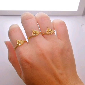 Cincin Peacock Design Indian Saiz 15 15.5 16.5 17 19 19.5 Emas 916 Yon Hing