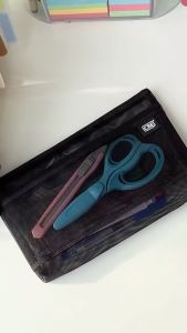 CBE SOFT MESH BAG / ZIPPER BAG / STATIONERY BAG / PENCIL CASE / DOCUMENT CASE / ORGANIZE STUDENT FILE BAG - RANDOM COLOR