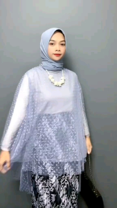 Valerie Outer Tunik Kebaya Tile Dot//Outfit Kondangan Wisuda Lamaran //Atasan Wanita Muslim Nyaman Mewah