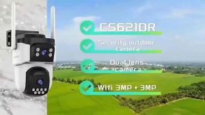 Vstarcam CS621DR กล้องวงจรปิด Wi-Fi กล้อง1ตัว ได้2กล้องในเครื่องเดียวหมุนได้360องศา Ai camera ไมค์ลำโพงในตัวพูดคุยได้ภาพสีกลางคืน