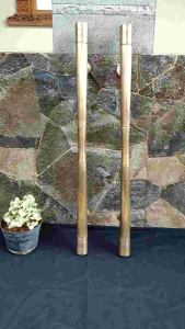 Handle Pintu Rumah Kuningan Motif Polos Garis Antik 90 cm 2 pcs