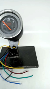 Spidometer spido Amper bensin jarum bulat black universal semua motor