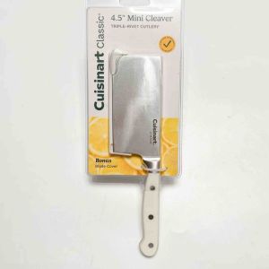 Cuisinart 4.5\" Mini Cleaver Triple Rivet with Blade Cover Black or White Authentic/Original