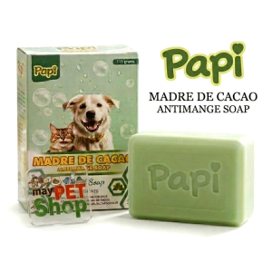 Papi Madre de Cacao Antimange Soap 115g Herbal Soap for Pets with Citrus Oil & Tea Tree Oil