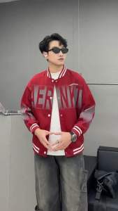 เสื้อแจ็คเก็ตผู้ชาย ผู้หญิง  สไตล์สปอร์ต ซิปหน้า คุณภาพสูง ใส่สบาย เหมาะสำหรับทุกคน อกประมาณ46-48 ยาวประมาณ27