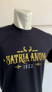 KAOS PSHT DESAIN TERBAIK SATRIA ANOM SABLON DEPAN TULISAN LATIN CORAK KUNING | BELAKANG HATI BERSINAR CORAK BATIK BUNGA TERATAI