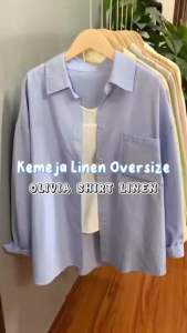 Kemeja Olivia - Kemeja Linen Wanita Oversize - Atasan Wanita Oversize