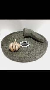 Cobek Batu Asli 22cm Free ulekan