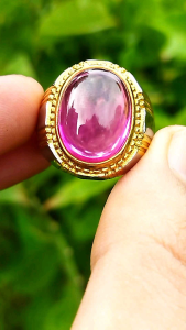 Cincin Batu Siam Pink Rose Bangkok Oval