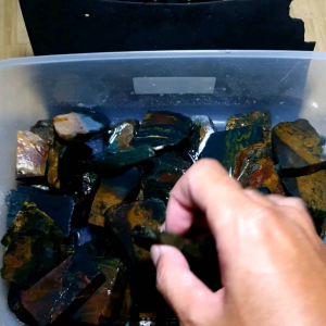 Bahan & Bongkahan Batu Akik Asli Natural Klawing Pancawarna / Nogosui Pancawarna Multicolor Unik