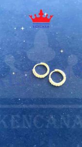 Anting Perak 925 Asli Jepit Donat Permata Full Anak & Dewasa Chrome Emas Putih