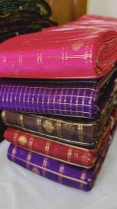 Taara luxe tissue Checks Uppada pattu with Kanchi border light weight handlooms festival ethnic wear