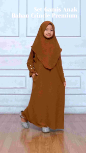 GAMIS ANAK - DEWASA SET HIJAB GAMIS COUPLE CRINKLE AIRFLOW