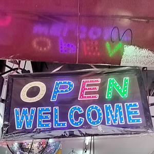 ไฟ LED ป้ายไฟ 220v ป้ายร้านอาหาร ป้ายเปิด หลอดไฟ LED ร้านเสียบ ปลั๊กไฟ บ้าน ไฟกระพริบ LED