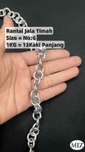 Rantai Timah Jala 1KG Size No:6 Rantai Timah Jala Udang Jala Ikan Rantai Laut Lead Chain Rantai Baru