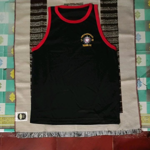 SINGLET BORDIR PSHT LIST MERAH BELAKANG POLOS