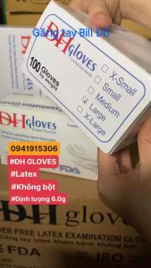 Hộp 100 Cái Găng Tay Cao Su Y Tế KHÔNG BỘT ĐH GLOVE Đỉnh Hưng 6.0Gramăng Tay Dùng Khám Nha Khoa Spa Tattoo Găng Chế Biến
