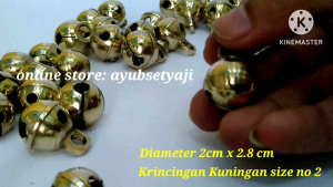 Krincing Kuningan no2 ( D2cm x 2.8cm ) Klintingan Lonceng 02 Bulat Kuningan krincing Gowok bel klinting bandul mini kecil barongan mainan kucing anjing