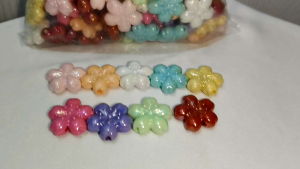 250grams (est.104pcs) Sakura Flower Beads 25mm DIY Accessories for Bracelet Necklace Keychain Craft Supplies