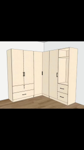 L shape wardrobe customize singapore