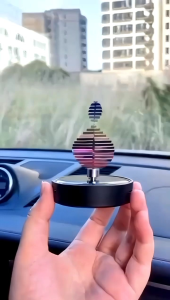(JV) MIC Parfum Mobil Motif Daun Berputar Panel Tenaga Surya Hiasan Dashboard Mobil Pewangi Mobil Pengharum Ruangan Interior Car Freshener Aromatherapy
