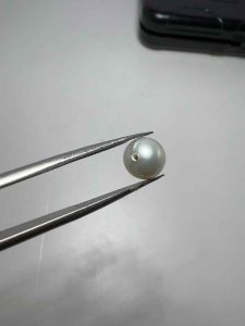 3565-NGỌC TRAI AKOYA TRẮNG PHỚT XANHNƯỚC MẶN (NUÔI CẤY) CÓ KHOAN LỖ.