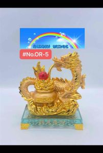 2024 Golden Dragon with Full of Wealth Coin Money Bar on Glass Stand For Wealth Luck and Success #8811