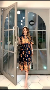 Dress Bunga Kelopak Mekar Cinta Seksi Resleting Busui