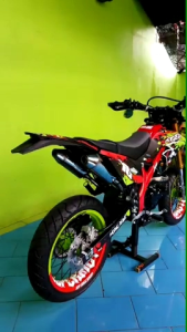 Knalpot crf FMF f4.1 blue long cabang 2 KLX D-tracker wr155