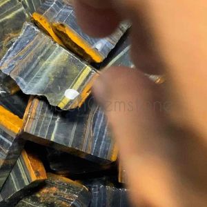 Batu akik tiger eye blue / bongkahan batu blue tiger eye / lempengan batu akik