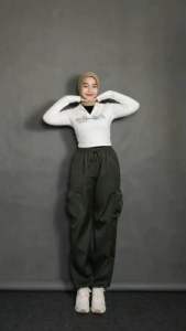 Cargo Pants Wanita Terbaru - Celana Cargo Korean Style - Cargo Pants Highwaist - Celana Loose Pants