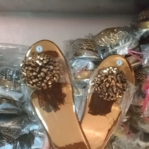 Borlas Women Flat Sandals Round Toe Leather Handmade Comfortable for Daily Use Casual Bronze