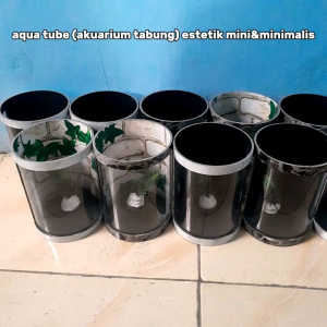 akuarium tabung ikan cupanggapy soliter cupang/dekorasi meja