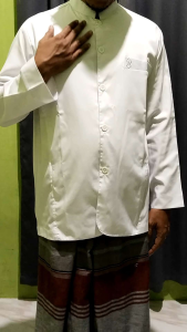Baju Koko Semi Jas Haibah Trompah Muslim Dewasa Saku Samping Viral