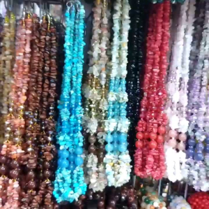 Fashion Wanita kalung natural batu kerikil modis KS379 - chip natural stone beads