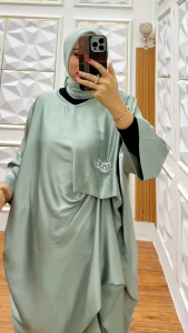 kaftan Chantika Matt armany silk dengan hiasan Payet - dress lebaran