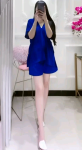 Malrene - Setelan Wanita Terbaru Setelan Crinkle Celana Pendek Kekinian